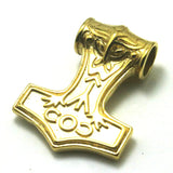 Men Boy Thor's Hammer Pendant Gothic Two-sided 316L Stainless Steel