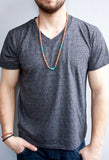 Men Bracelet 4MM Wood Stone Tibetan Beads Elastic Stretch Bracelet