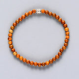 Men Bracelet 4MM Wood Stone Tibetan Beads Elastic Stretch Bracelet