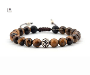 Men Bracelet 8MM Tiger Eye Tibetan Beads Punk Bracelet Friendship Bracelets