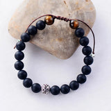 Men Bracelet 8MM Tiger Eye Tibetan Beads Punk Bracelet Friendship Bracelets