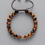 Men Bracelet 8MM Tiger Eye Tibetan Beads Punk Bracelet Friendship Bracelets