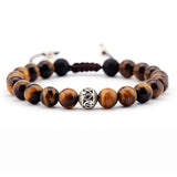 Men Bracelet 8MM Tiger Eye Tibetan Beads Punk Bracelet Friendship Bracelets