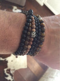 Men Bracelet 8MM Tiger Eye Tibetan Beads Punk Bracelet Friendship Bracelets