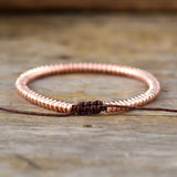 Hematite Stone Beads Men's Bracelet, Macrame Friendship Jewelry