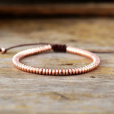 Hematite Stone Beads Men's Bracelet, Macrame Friendship Jewelry