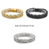 Men Bracelet Double Layer Chains Bangle Decor for Dating Party