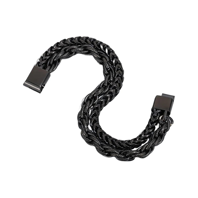 Men Bracelet Double Layer Chains Bangle Decor for Dating Party