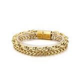Men Bracelet Double Layer Chains Bangle Decor for Dating Party