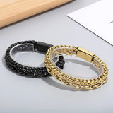 Men Bracelet Double Layer Chains Bangle Decor for Dating Party