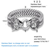 Men Bracelet Lion Wolf Head Chain Jewelry Stainless Steel Bangles