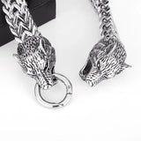 Men Bracelet Lion Wolf Head Chain Jewelry Stainless Steel Bangles