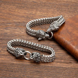 Men Bracelet Lion Wolf Head Chain Jewelry Stainless Steel Bangles