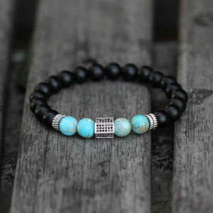 Men Bracelet Natural Tiger Eye Stone Lapis Lazuli Bead Diffuser Bracelet
