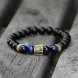 Men Bracelet Natural Tiger Eye Stone Lapis Lazuli Bead Diffuser Bracelet