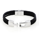 Custom Men's Name Bracelet, Engraved Beads, Leather, Gift for Dad