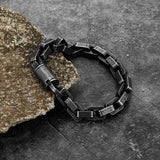 Punk Link Chain Stainless Steel Bracelet Matte Vintage Motorcycle Hand Jewelry