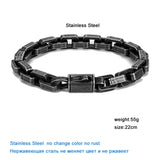 Punk Link Chain Stainless Steel Bracelet Matte Vintage Motorcycle Hand Jewelry
