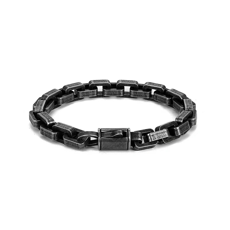 Punk Link Chain Stainless Steel Bracelet Matte Vintage Motorcycle Hand Jewelry