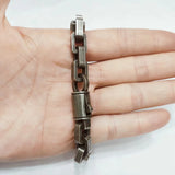 Punk Link Chain Stainless Steel Bracelet Matte Vintage Motorcycle Hand Jewelry