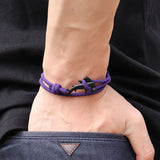 Men Bracelet Rope Double Layer Adjustable Charm Bracelet