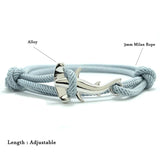 Men Bracelet Rope Double Layer Adjustable Charm Bracelet