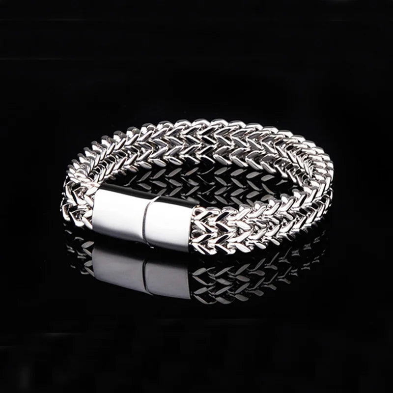 Men Bracelet Stainless Steel Link Chain On Hand Mens Jewelry Accessories