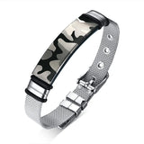 Men Bracelet Stainless Steel Mesh Chain Dragon Bible