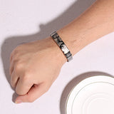 Men Bracelet Stainless Steel Mesh Chain Dragon Bible