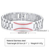 Stainless Steel Baseball Wristband for Men