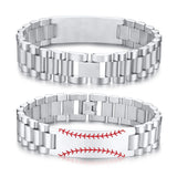 Stainless Steel Baseball Wristband for Men