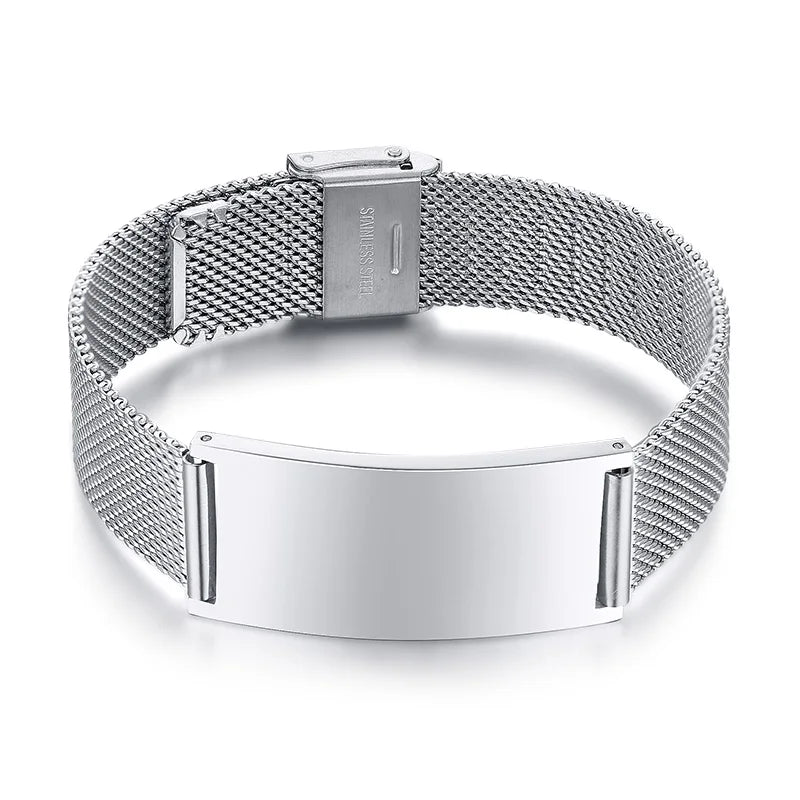 Men's Mesh Watch Bands Bracelet Stainless Steel Wristband