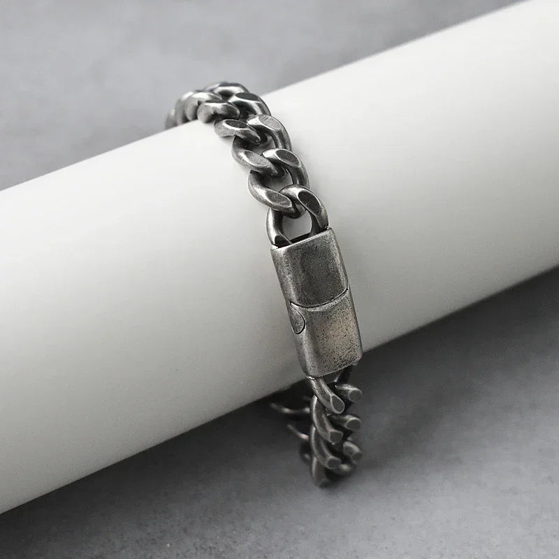 Vintage Punk Stainless Steel Cuban Chain Bracelet