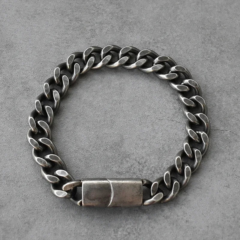 Vintage Punk Stainless Steel Cuban Chain Bracelet