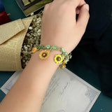 Van Gogh's Sunflower Bracelet with French Joker Woman Design