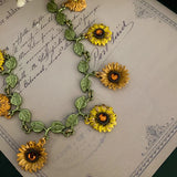 Van Gogh's Sunflower Bracelet with French Joker Woman Design