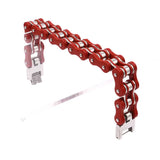 Men Bracelets Biker Chain Link Stainless Steel Retro Red Jewelry