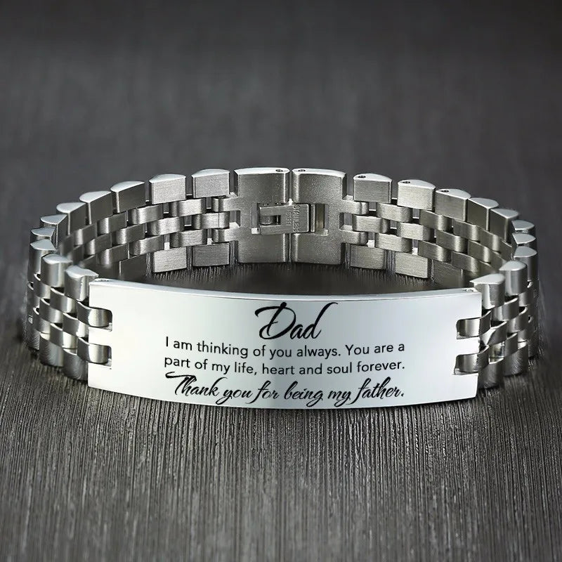 Engraved Men's Bracelet - We Will Always Remember You My DAD