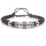 Men's Braided Macrame Bracelet with CZ Beads & Onxy Stone Beads