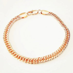 Men Bracelet 585 Rose Copper Wide Link Chain Jewelry