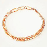 Men Bracelet 585 Rose Copper Wide Link Chain Jewelry