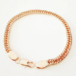 Men Bracelet 585 Rose Copper Wide Link Chain Jewelry