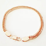 Men Bracelet 585 Rose Copper Wide Link Chain Jewelry