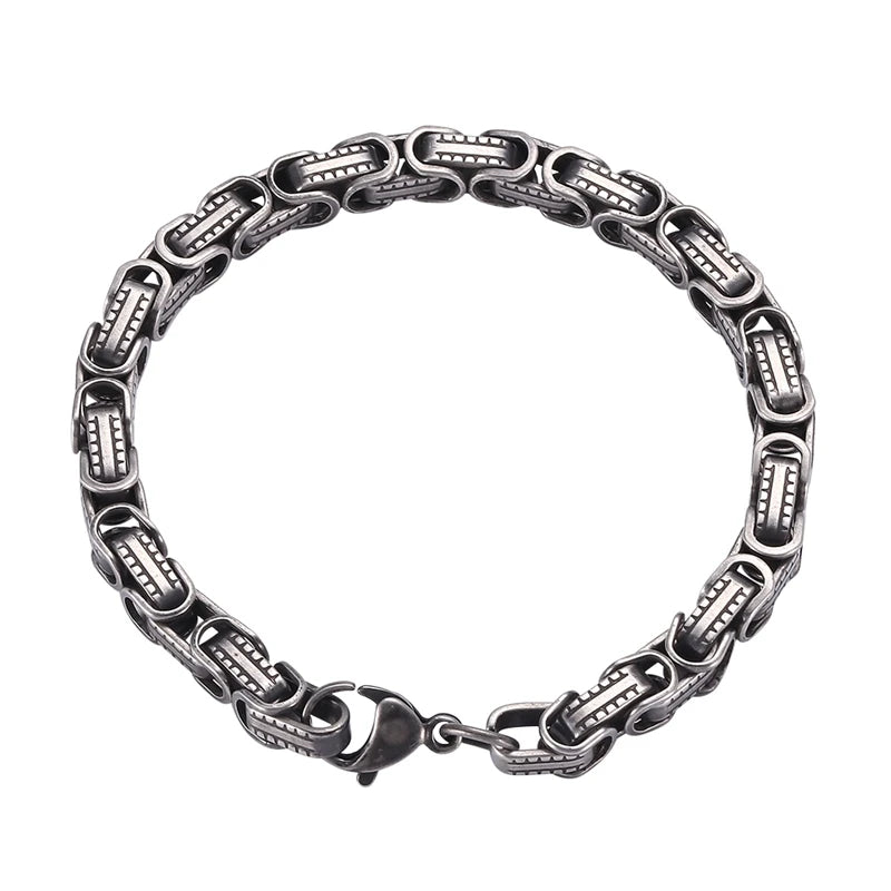 Men Bracelets Stainless Steel Link Chain Bangles Wrist Jewelry