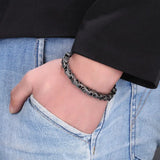 Men Bracelets Stainless Steel Link Chain Bangles Wrist Jewelry