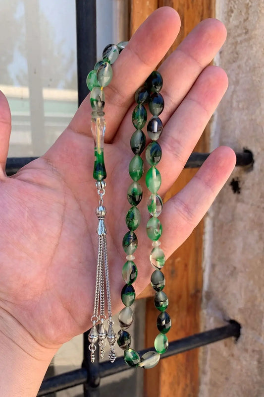 Men Cat Eye Rosary with Cross Pendant