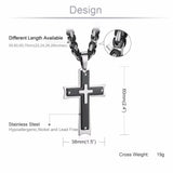 Men Chains Stainless Steel Cross Pendant Necklace Hip Hop Jewelry
