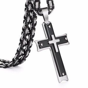 Men Chains Stainless Steel Cross Pendant Necklace Hip Hop Jewelry