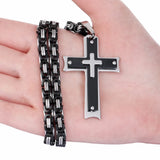 Men Chains Stainless Steel Cross Pendant Necklace Hip Hop Jewelry