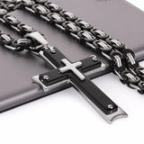 Men Chains Stainless Steel Cross Pendant Necklace Hip Hop Jewelry